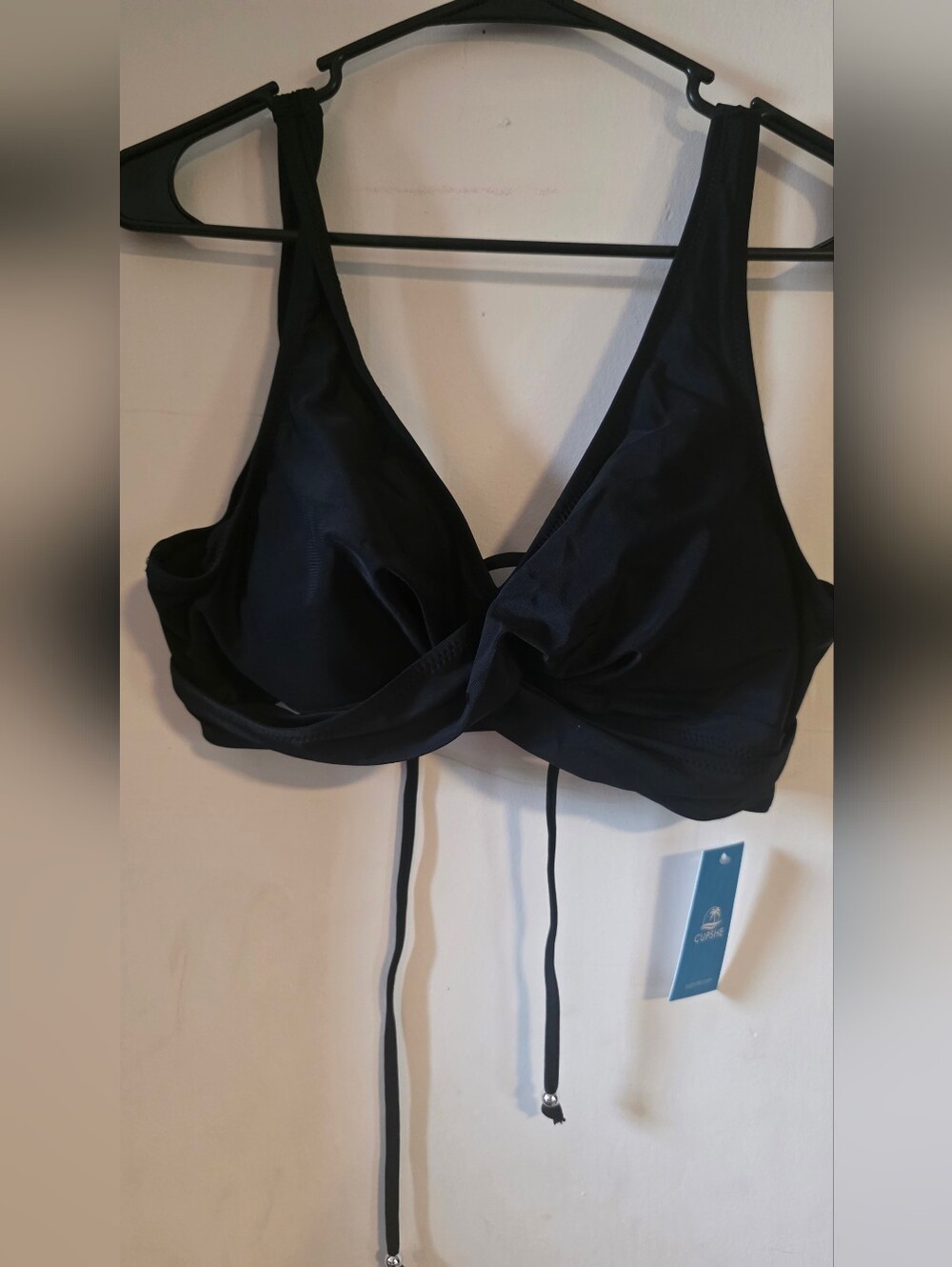 CUPSHE Woman's Black Lace-Up Sides Bikini Set Size Large NWT